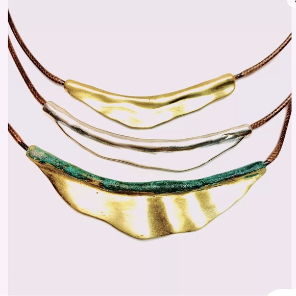 Silpada Vintage Sterling & Patina Brass Cayman Three Strand Necklace - Picture 8 of 8